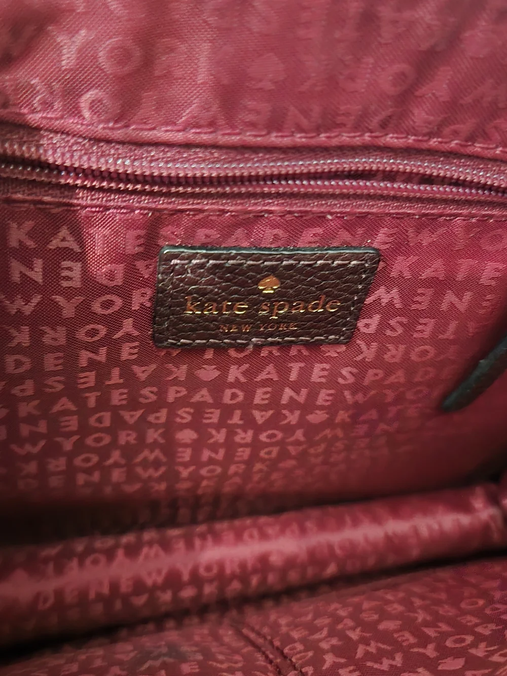 kate spade New York Pebbled Leather Satchel - Deep Burgundy
